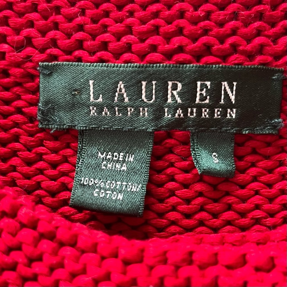 Lauren Ralph Lauren Red Cardigan Sweater - Picture 6 of 8